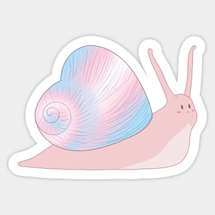 Trans Pride Love Heart Snail Sticker